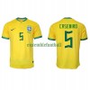 Maillot de Supporter Brésil Casemiro 5 Domicile Coupe du Monde 2022 Pour Homme